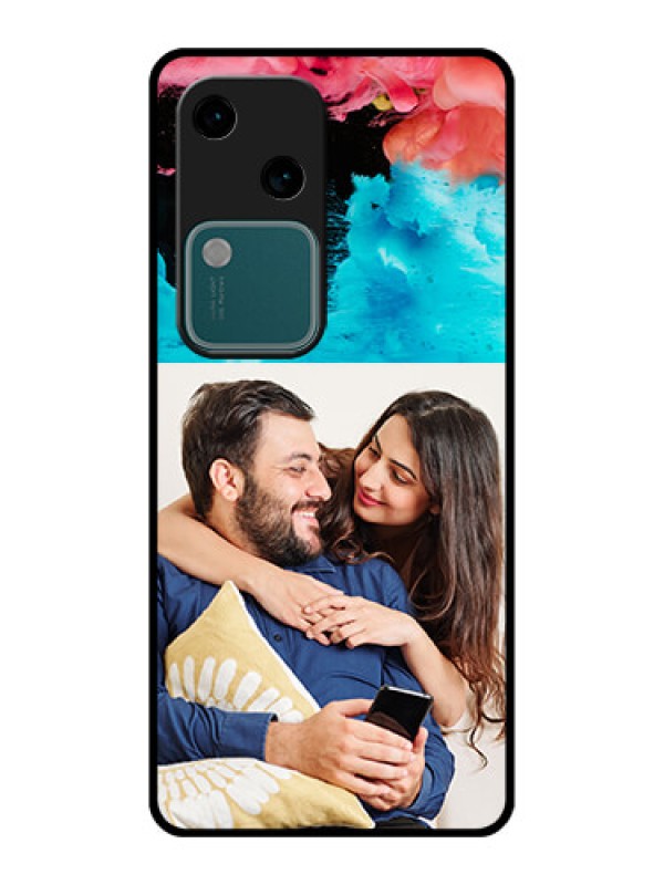 Custom Vivo V30 5G Custom Glass Phone Case - Quote With Acrylic Painting Design