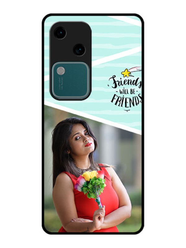 Custom Vivo V30 5G Custom Glass Phone Case - Friends Picture Icon Design