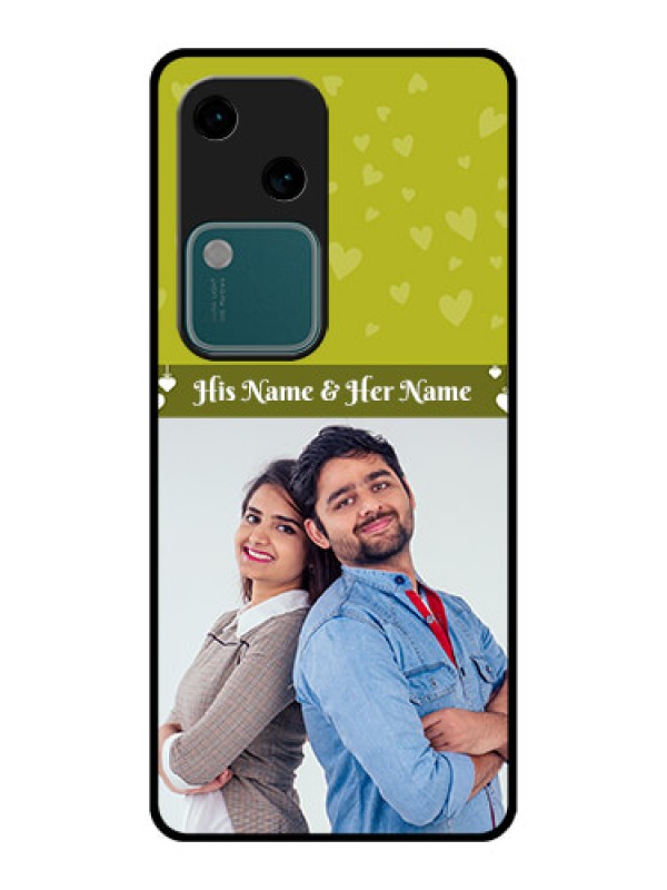 Custom Vivo V30 5G Custom Glass Phone Case - You & Me Heart Design