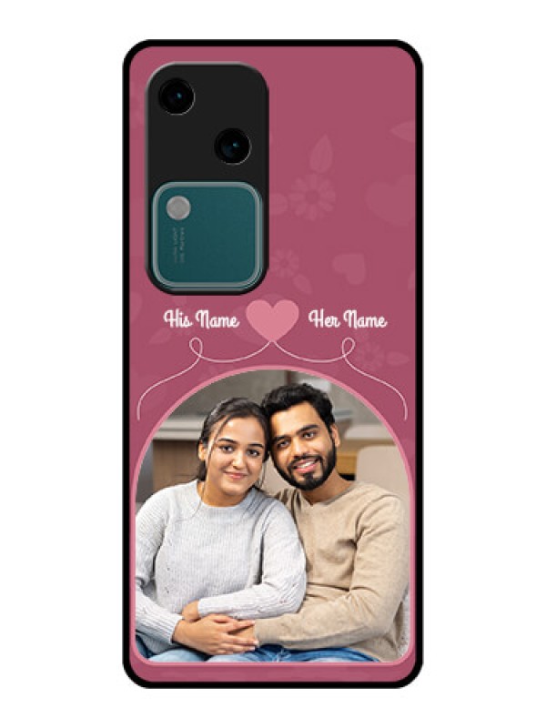 Custom Vivo V30 5G Custom Glass Phone Case - Love Floral Design