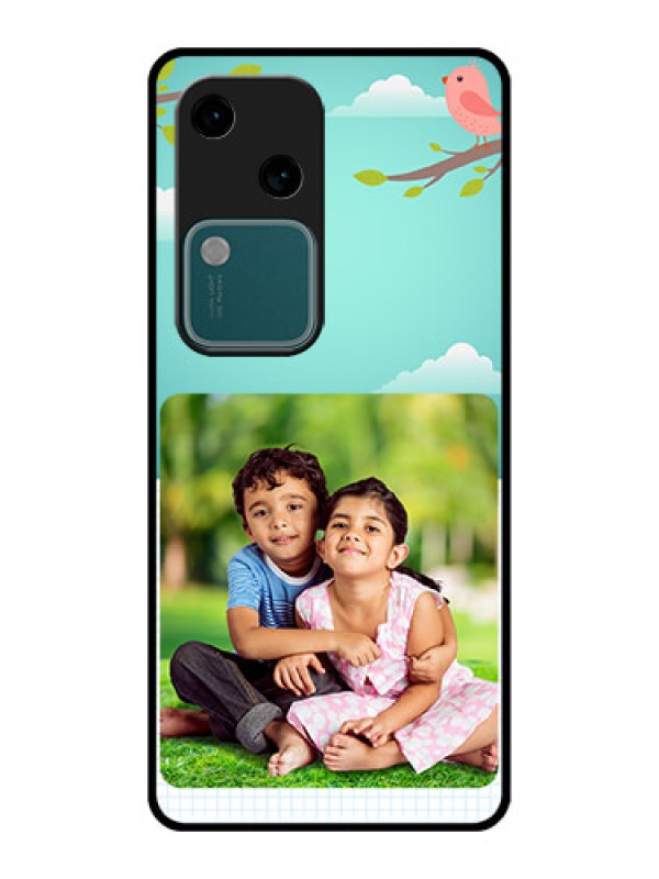 Custom Vivo V30 5G Custom Glass Phone Case - Doodle Love Design
