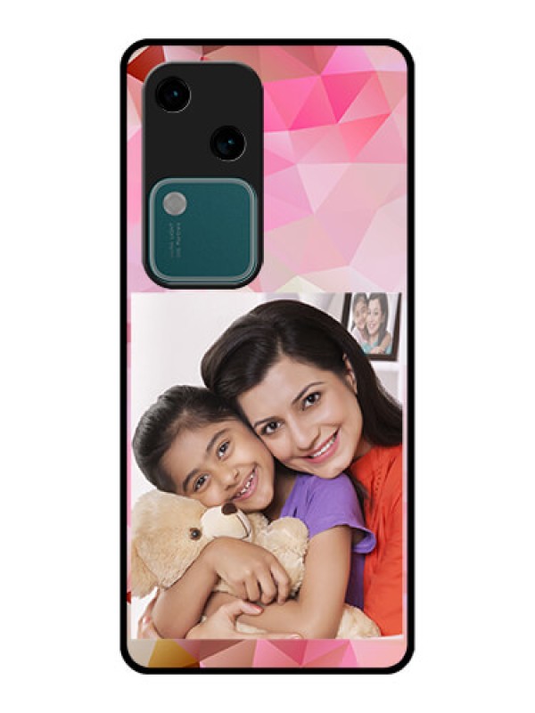 Custom Vivo V30 5G Custom Glass Phone Case - Abstract Triangle Design