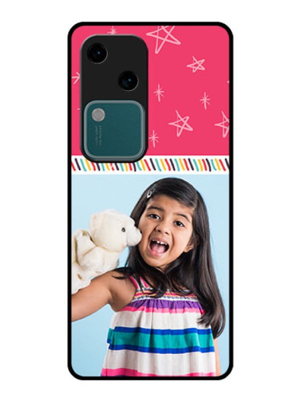Custom Vivo V30 5G Custom Glass Phone Case - Line Art Design