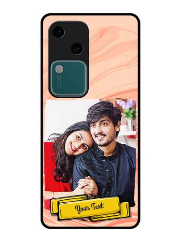 Custom Vivo V30 5G Custom Glass Phone Case - Marble Texture Design