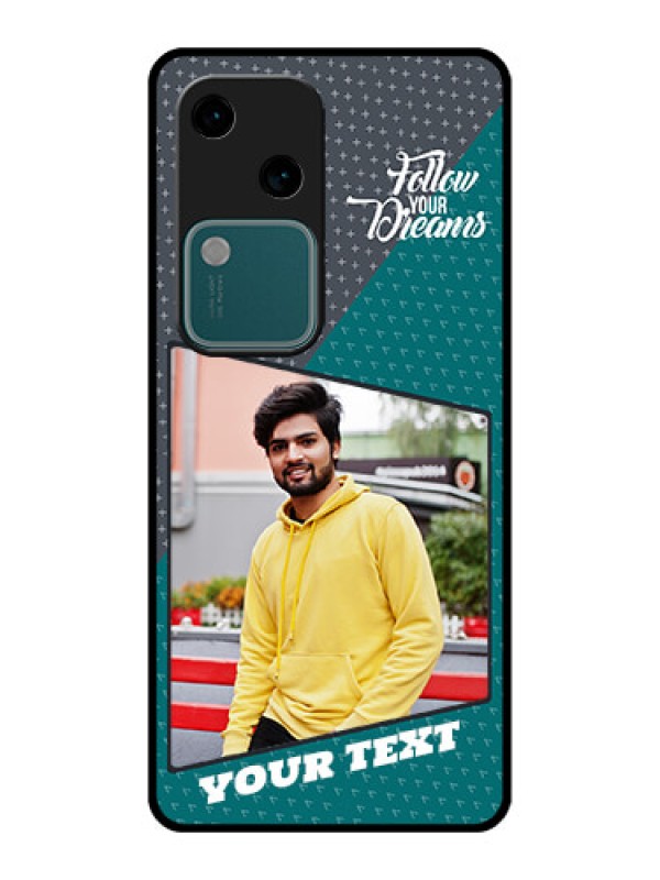 Custom Vivo V30 5G Custom Glass Phone Case - Background Pattern Design With Quote
