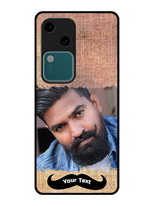 Custom Vivo V30 5G Custom Glass Phone Case - With Texture Design
