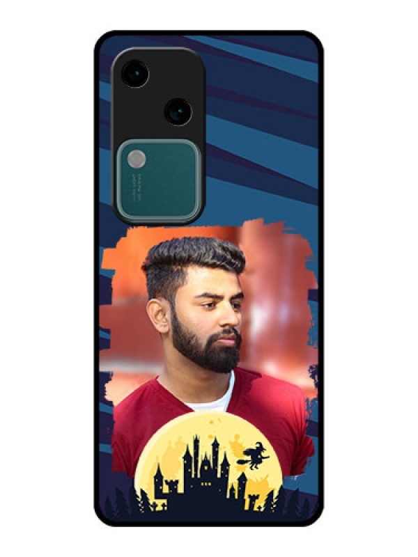 Custom Vivo V30 5G Custom Glass Phone Case - Halloween Witch Design