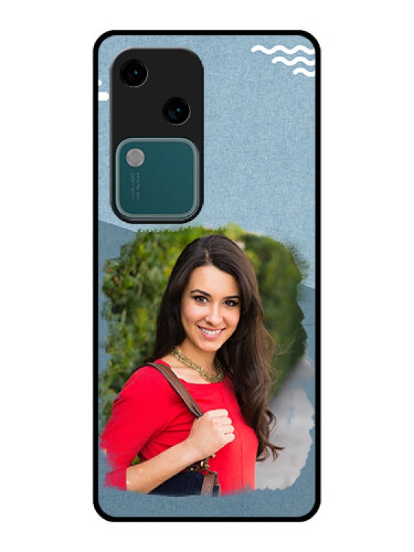 Custom Vivo V30 5G Custom Glass Phone Case - Grunge Line Art Design