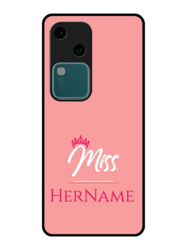 Custom Vivo V30 5G Custom Glass Phone Case - Mrs With Name Design