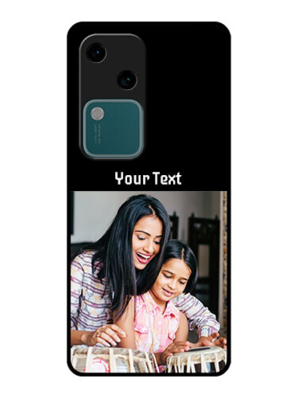 Custom Vivo V30 5G Custom Glass Phone Case - Photo With Name Design