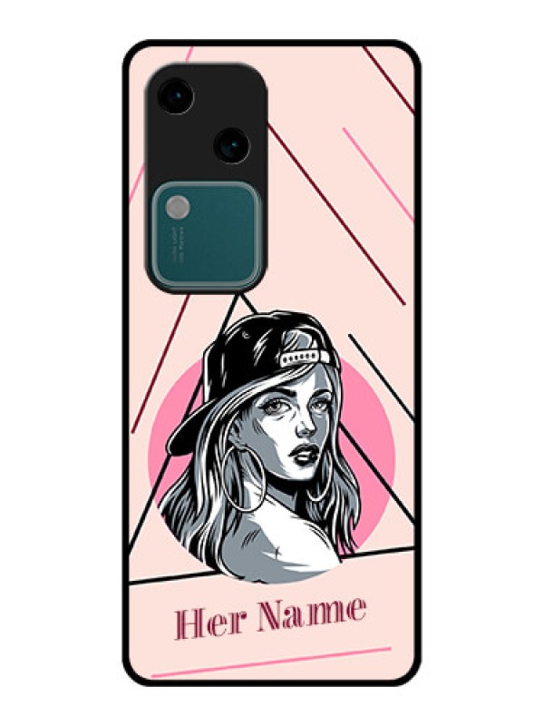 Custom Vivo V30 5G Custom Glass Phone Case - Rockstar Girl Design