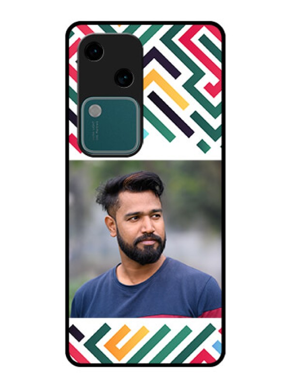 Custom Vivo V30 5G Custom Glass Phone Case - Colorful Maze Pattern Design