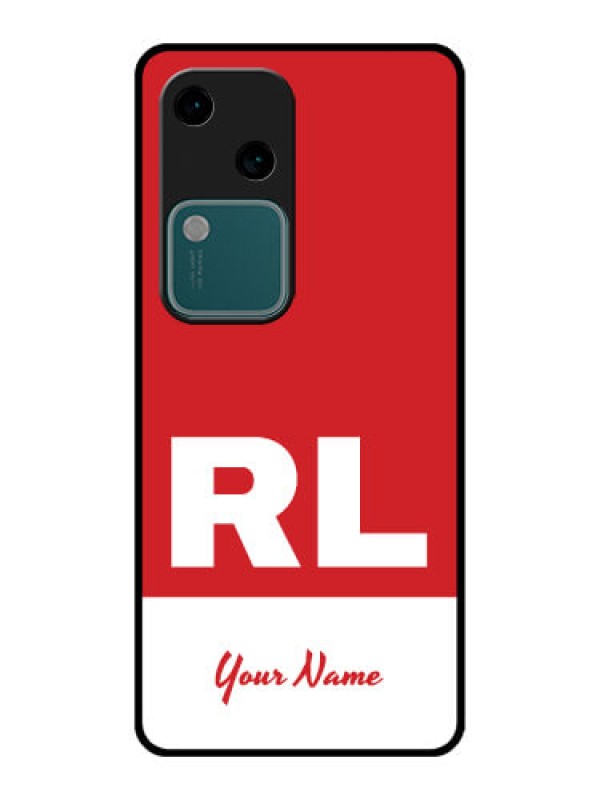 Custom Vivo V30 5G Custom Glass Phone Case - Dual Tone Custom Text Design