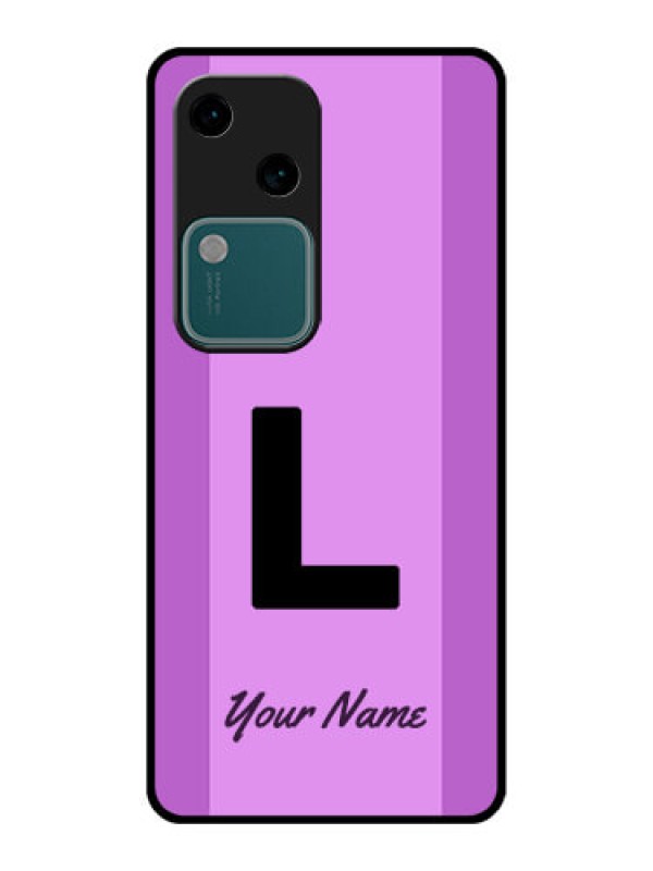 Custom Vivo V30 5G Custom Glass Phone Case - Tricolor Custom Text Design