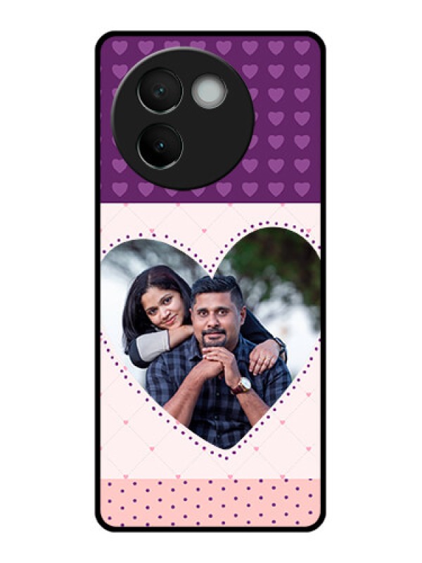 Custom Vivo V30E 5G Custom Glass Phone CaseViolet Love Dots Design