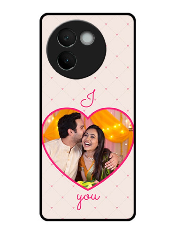 Custom Vivo V30E 5G Custom Glass Phone CaseHeart Shape Design