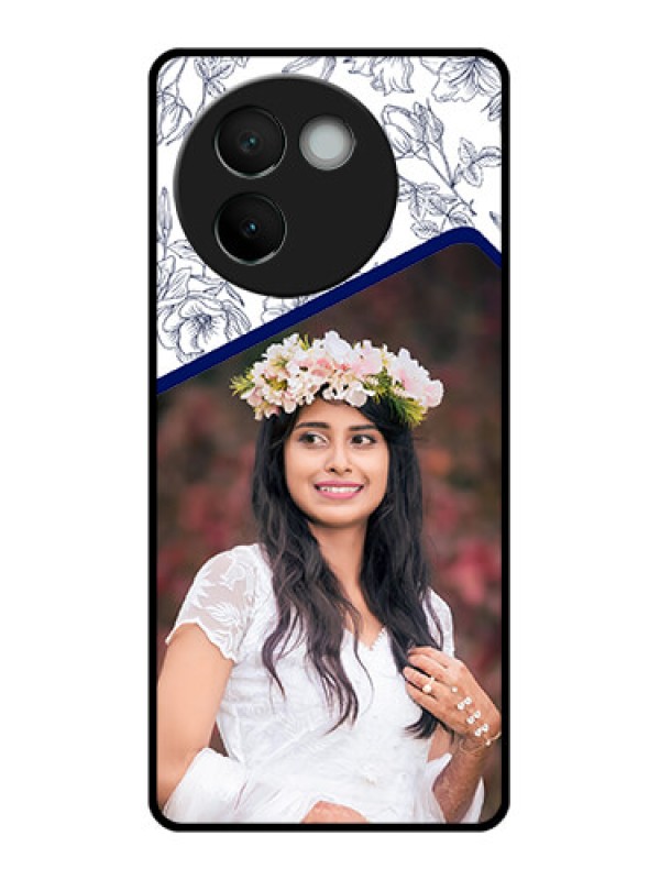Custom Vivo V30E 5G Custom Glass Phone CaseClassy Floral Design