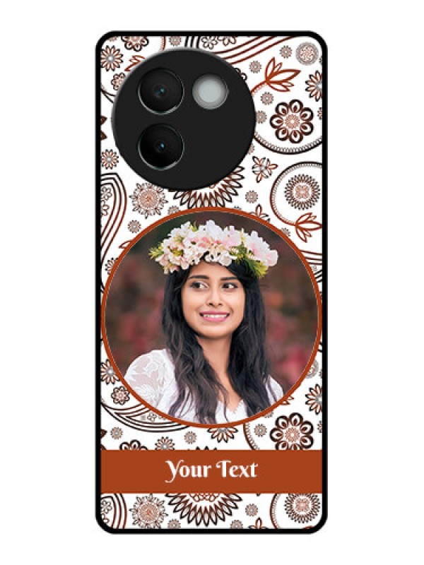 Custom Vivo V30E 5G Custom Glass Phone CaseAbstract Flower Design