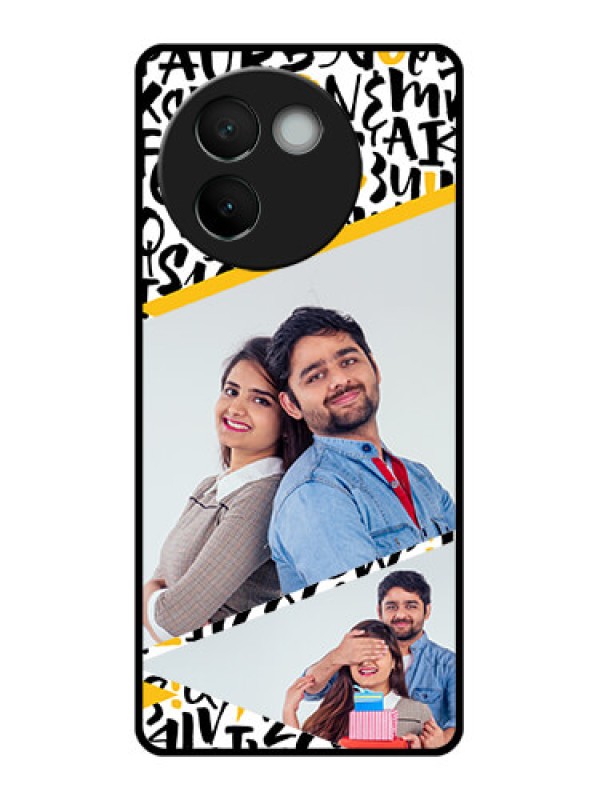 Custom Vivo V30E 5G Custom Glass Phone CaseLetters Pattern Design