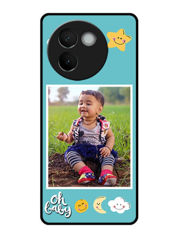 Custom Vivo V30E 5G Custom Glass Phone CaseSmiley Kids Stars Design