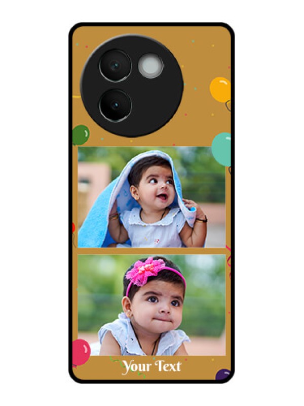 Custom Vivo V30E 5G Custom Glass Phone CaseImage Holder With Birthday Celebrations Design