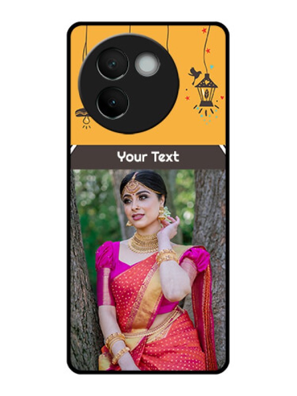 Custom Vivo V30E 5G Custom Glass Phone CaseWith Family Picture And Icons