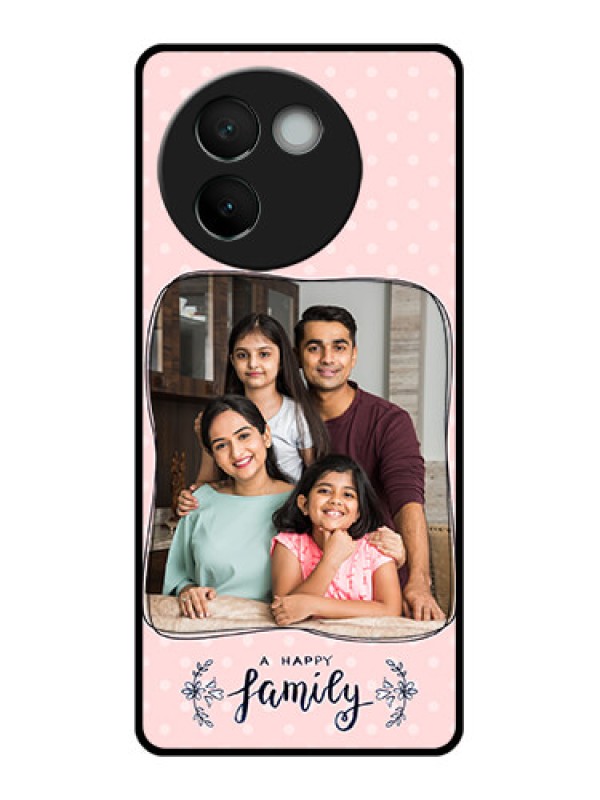 Custom Vivo V30E 5G Custom Glass Phone CaseFamily With Dots Design