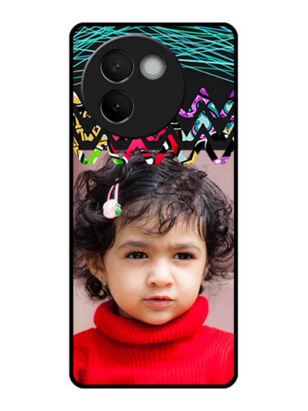 Custom Vivo V30E 5G Custom Glass Phone CaseNeon Abstract Design