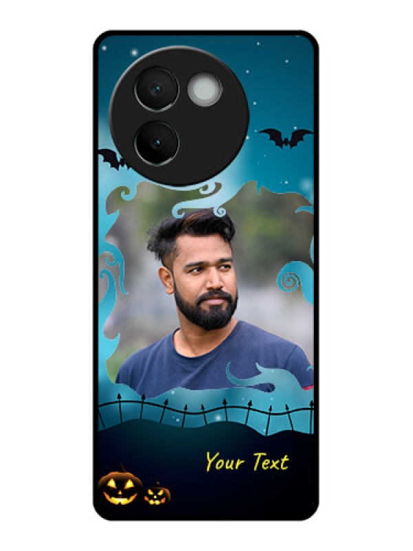 Custom Vivo V30E 5G Custom Glass Phone CaseHalloween Frame Design
