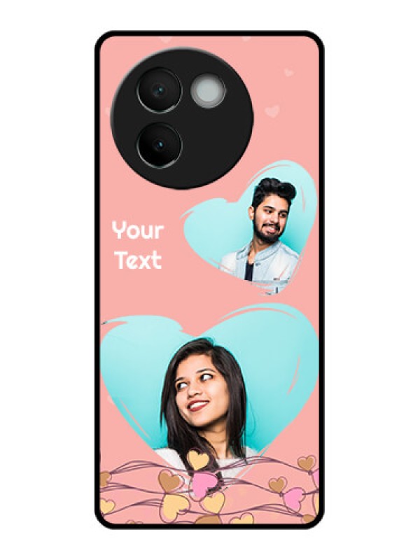 Custom Vivo V30E 5G Custom Glass Phone CaseLove Doodle Design