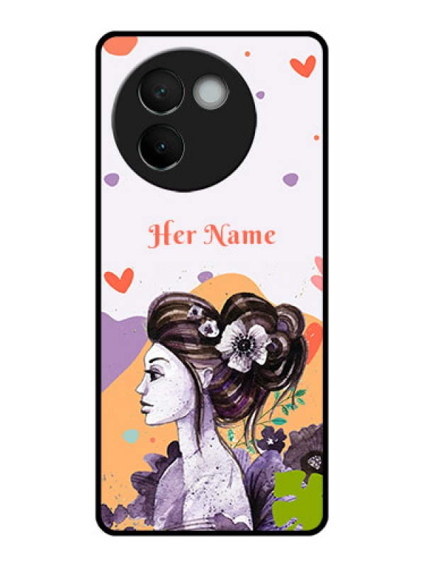 Custom Vivo V30E 5G Custom Glass Phone CaseWoman And Nature Design