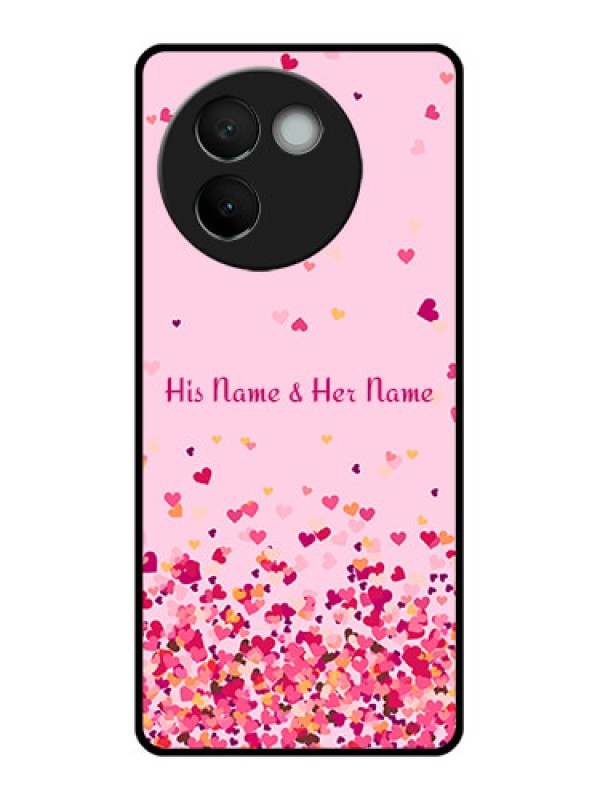 Custom Vivo V30E 5G Custom Glass Phone CaseFloating Hearts Design