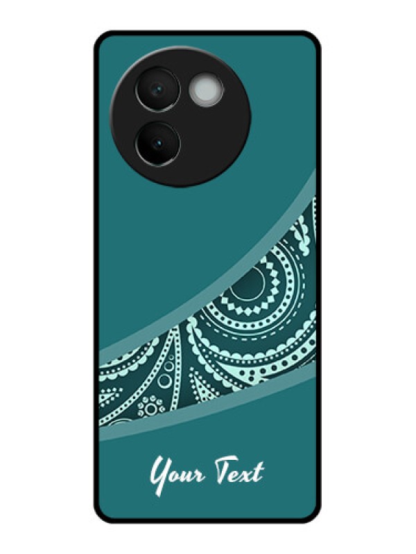 Custom Vivo V30E 5G Custom Glass Phone CaseSemi Visible Floral Design