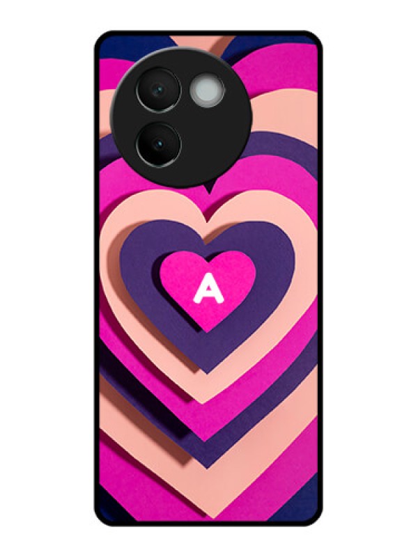 Custom Vivo V30E 5G Custom Glass Phone CaseCute Heart Pattern Design