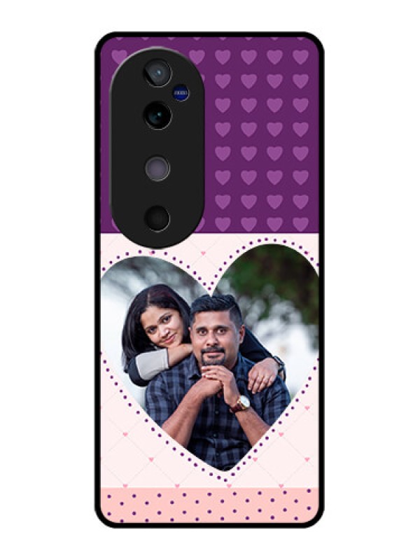 Custom Vivo V40 5G Custom Glass Phone CaseViolet Love Dots Design