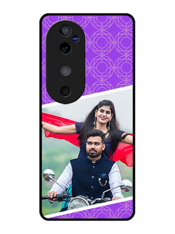 Custom Vivo V40 5G Custom Glass Phone CaseViolet Color Pattern Design