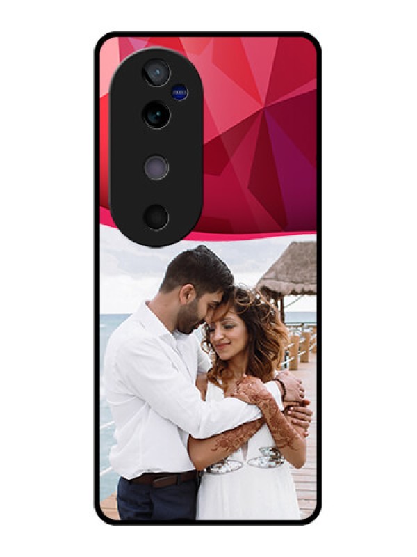 Custom Vivo V40 5G Custom Glass Phone CaseRed Abstract Design