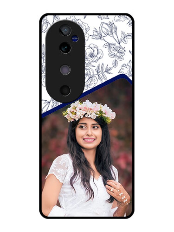 Custom Vivo V40 5G Custom Glass Phone CaseClassy Floral Design