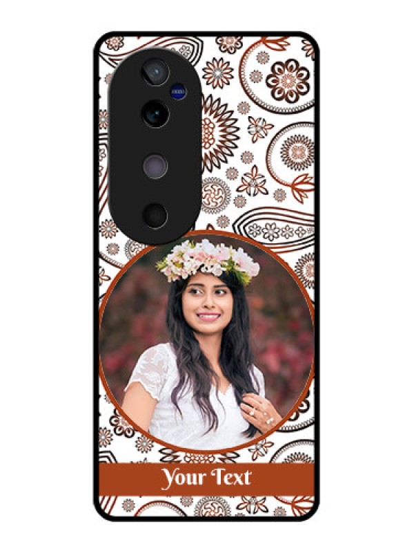 Custom Vivo V40 5G Custom Glass Phone CaseAbstract Flower Design