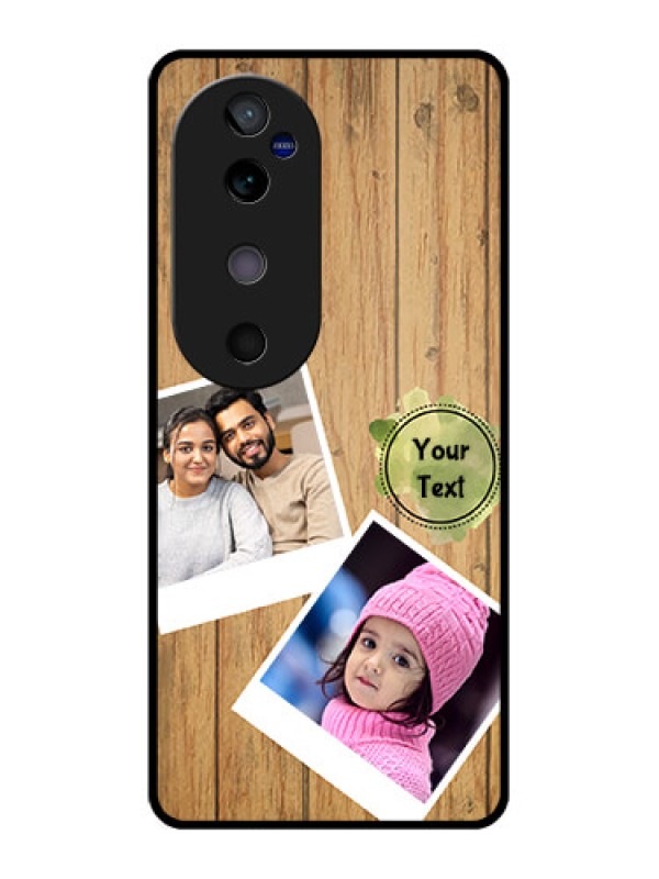 Custom Vivo V40 5G Custom Glass Phone CaseWooden Texture Design