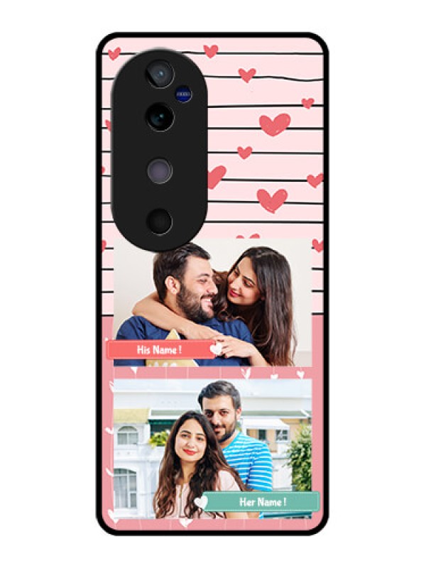 Custom Vivo V40 5G Custom Glass Phone CasePhoto With Heart Design