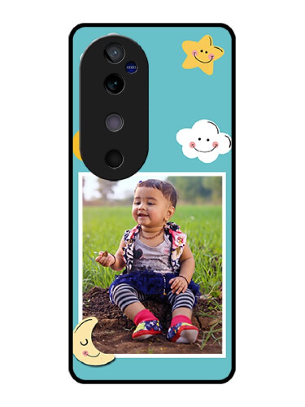 Custom Vivo V40 5G Custom Glass Phone CaseSmiley Kids Stars Design