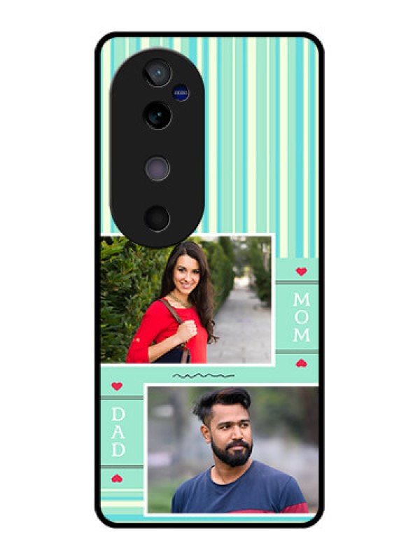 Custom Vivo V40 5G Custom Glass Phone CaseMom and Dad Pic Design
