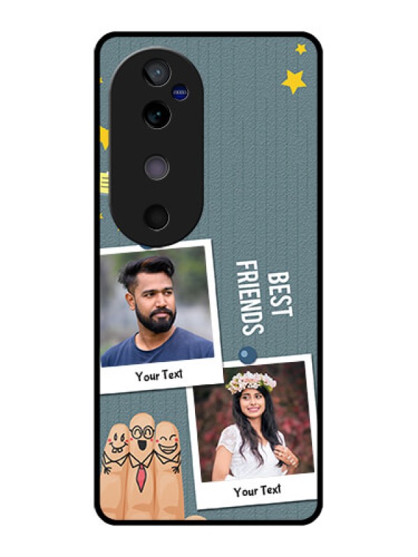 Custom Vivo V40 5G Custom Glass Phone CaseSticky Frames And Friendship Design