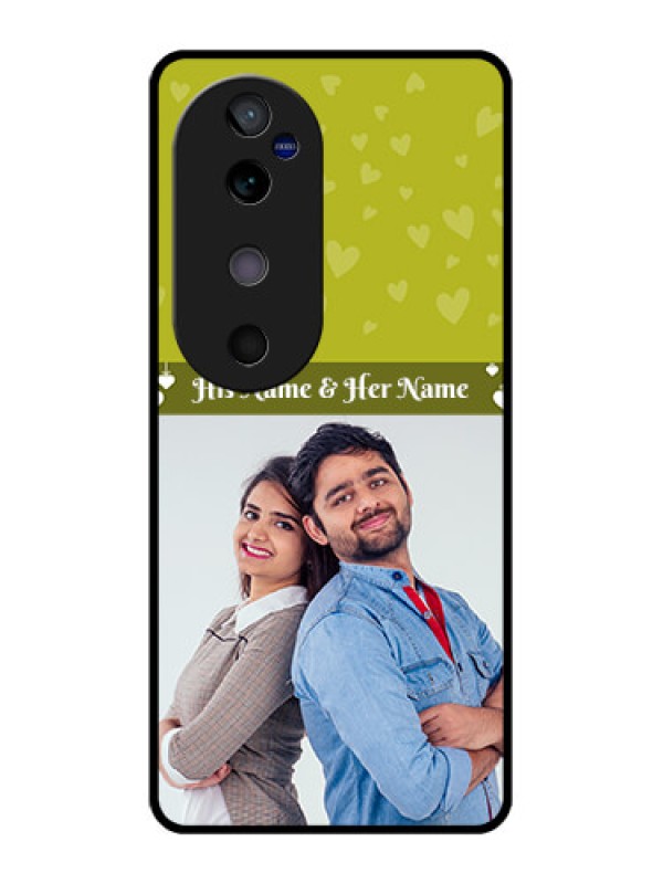 Custom Vivo V40 5G Custom Glass Phone CaseYou and Me Heart Design
