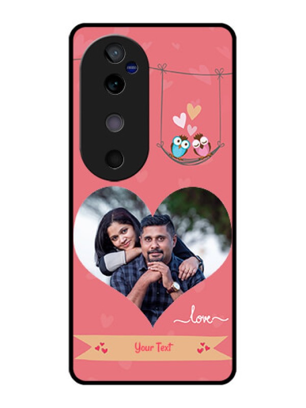 Custom Vivo V40 5G Custom Glass Phone CasePeach Color Love Design