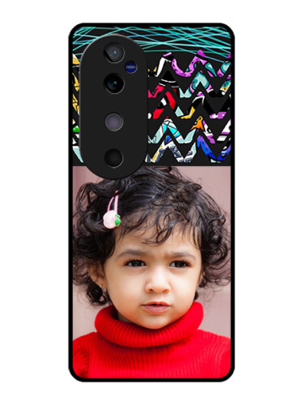 Custom Vivo V40 5G Custom Glass Phone CaseNeon Abstract Design