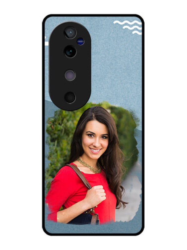 Custom Vivo V40 5G Custom Glass Phone CaseGrunge Line Art Design