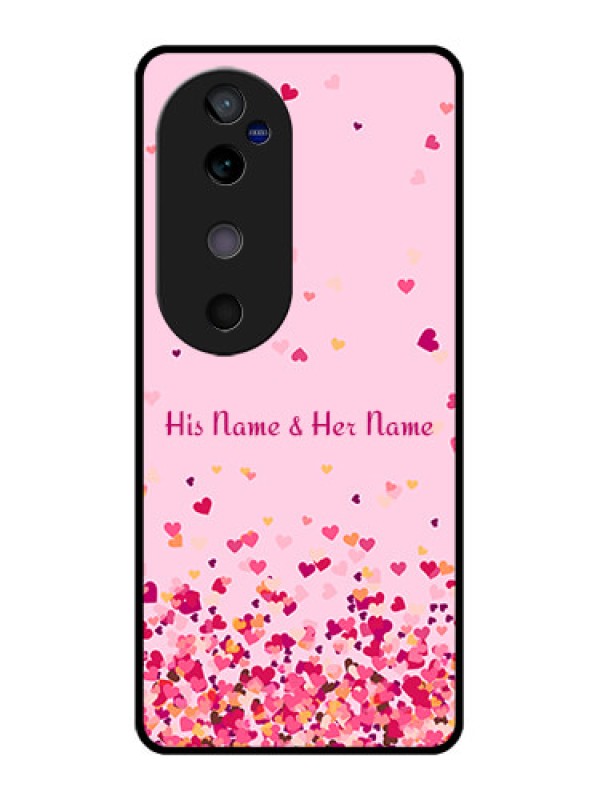 Custom Vivo V40 5G Custom Glass Phone CaseFloating Hearts Design