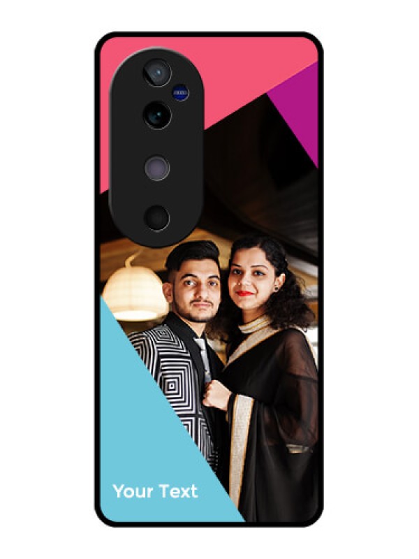 Custom Vivo V40 5G Custom Glass Phone CaseStacked Triple Colour Design